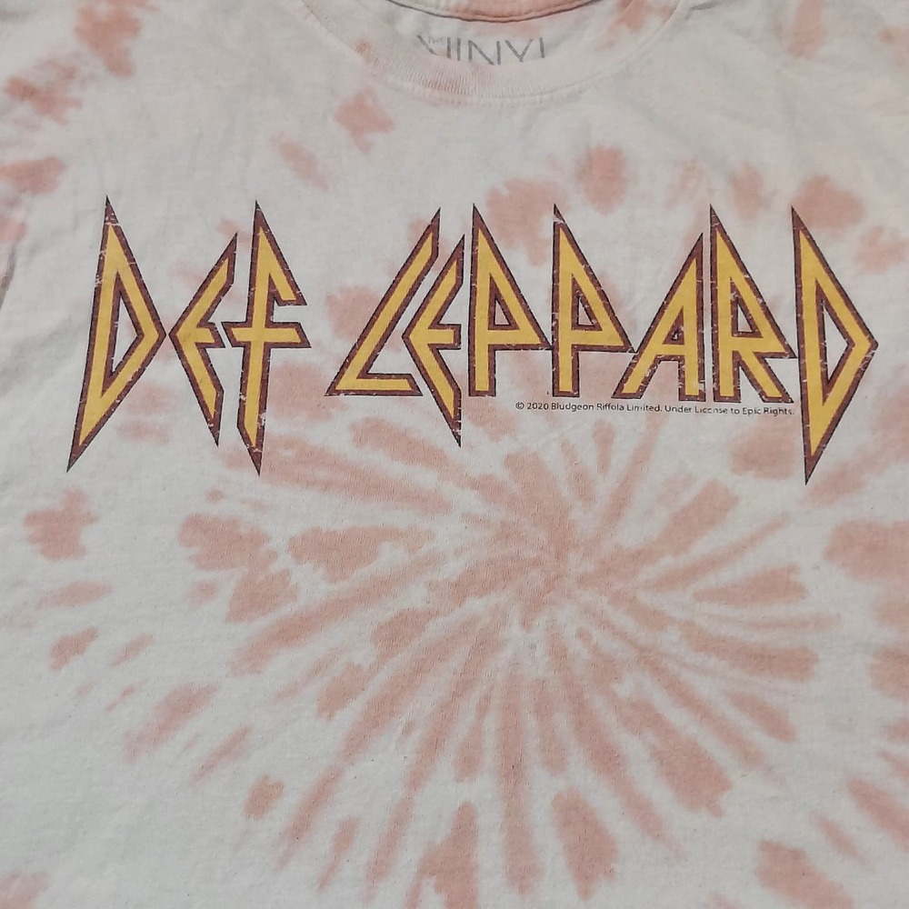 Def Leppard Shirt Mens Medium Tie-Dye Short Sleeve Vinyl Icons
